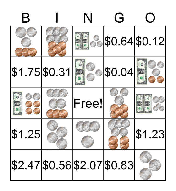 MONEY Bingo Card