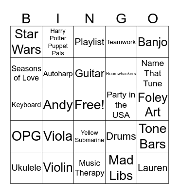 Jeopardy Bingo Card