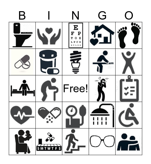 Fall Prevention Bingo Card