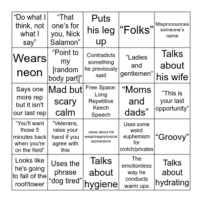 Daddy Darrell Bingo Card