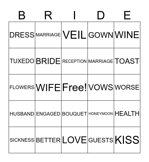 Kylie's Getting Married!!! Bingo Card
