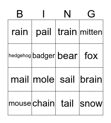 ai words Bingo Card
