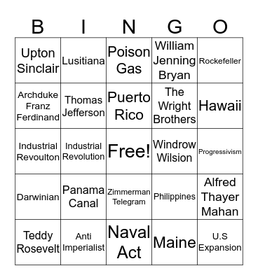 Exam 1 Bingo Card