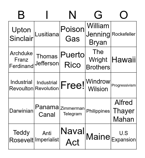 Exam 1 Bingo Card