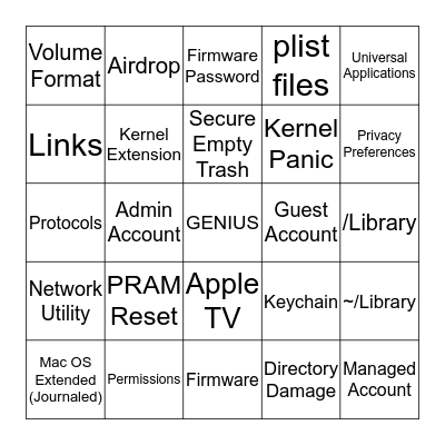 I'M A GENIUS Bingo Card
