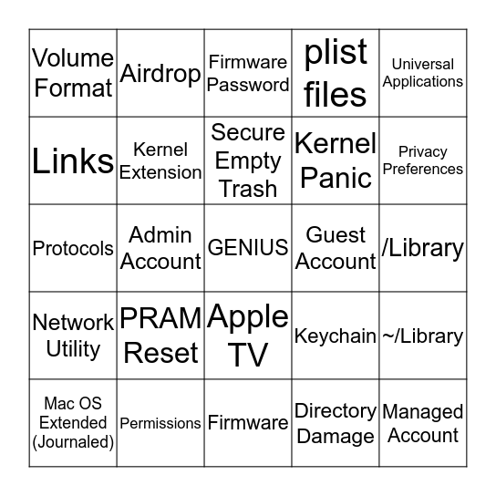 I'M A GENIUS Bingo Card