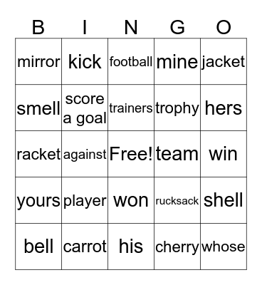 Go Team, Go! Bingo Card