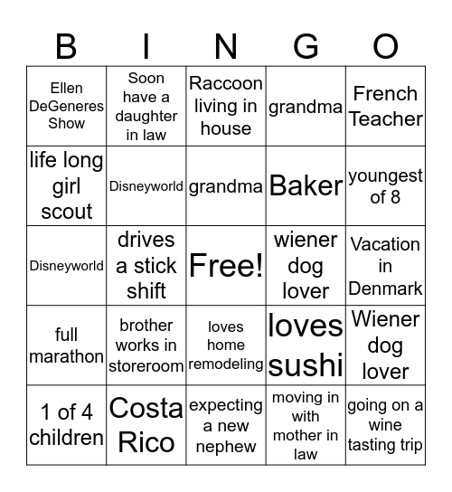 ANM BINGO Card