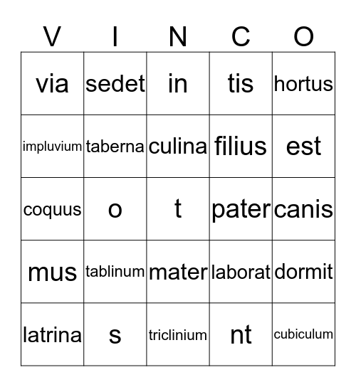 Chapter 1 Review Bingo Card