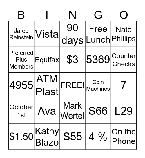 SEFCU BINGO Card