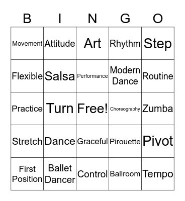 Dancing Bingo Card