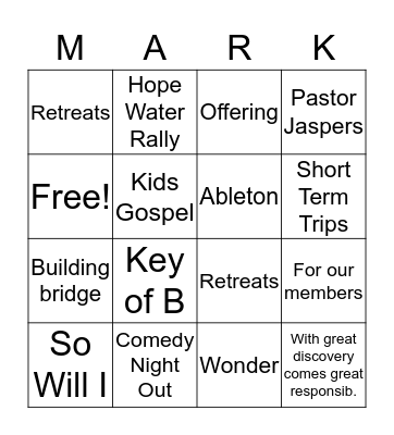 LEAVE A... Bingo Card