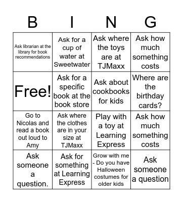 Brave Talking Bingo Card