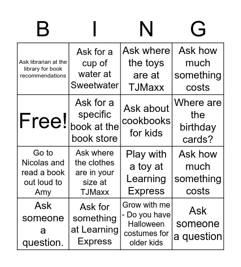Brave Talking Bingo Card