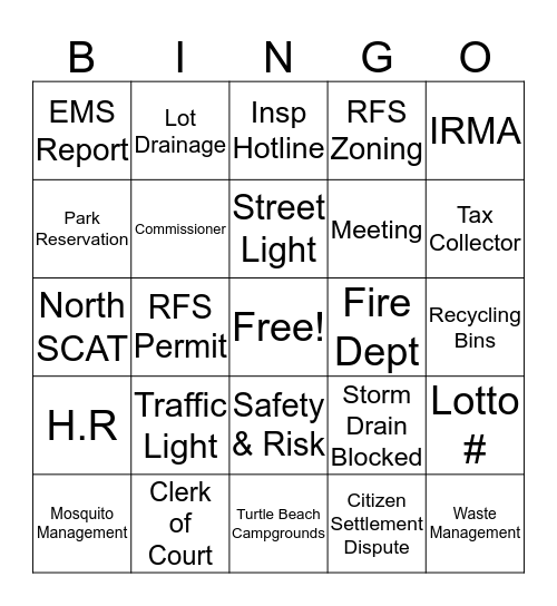 15000 Bingo Card