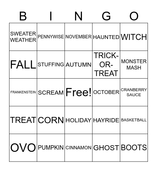 CDM FALL BINGO Card