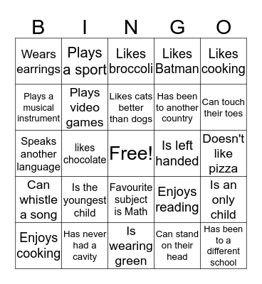 Find Someone Who.... Bingo Card