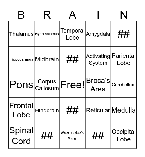 Brainy Bingo Card