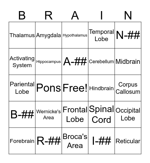 Brainy Bingo Card