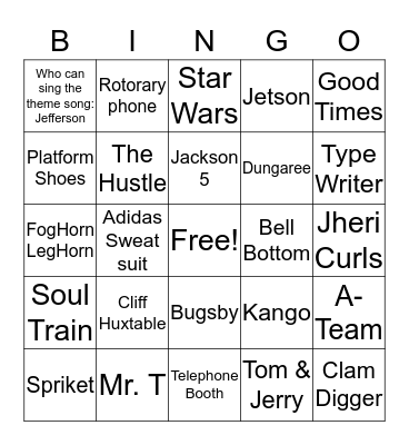 Do You Remeber the Time Bingo Card