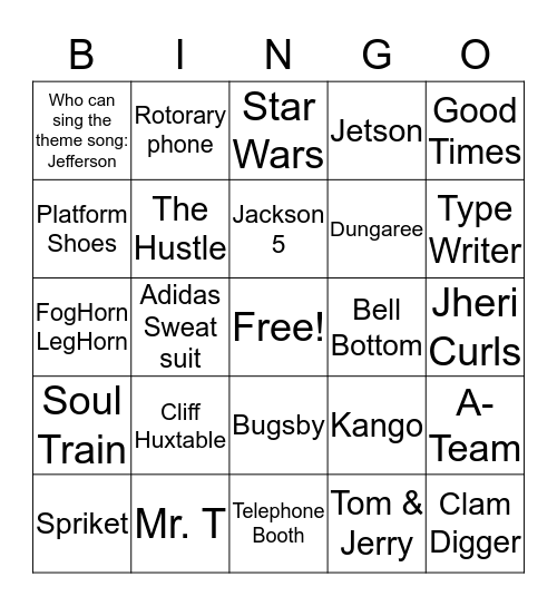 Do You Remeber the Time Bingo Card