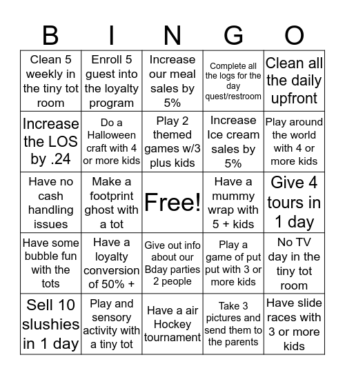 KQ BINGO #1 Bingo Card