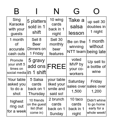 On The Rocks Server Bingo Card