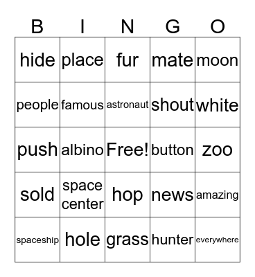 Albino Bingo Card
