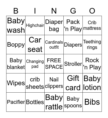 What will baby Vincent get?? Bingo Card