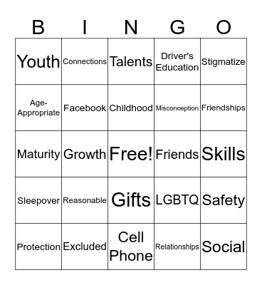 NORMALCY Bingo Card