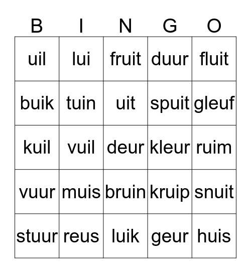 Bingo - spel 2 Bingo Card