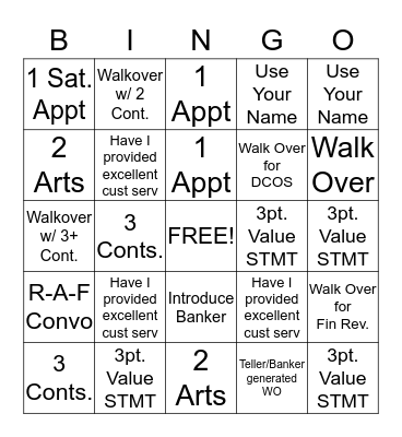 Teller Bingo!!! Bingo Card