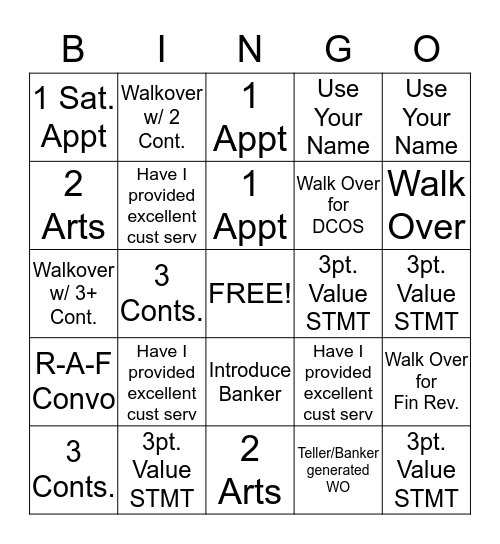 Teller Bingo!!! Bingo Card