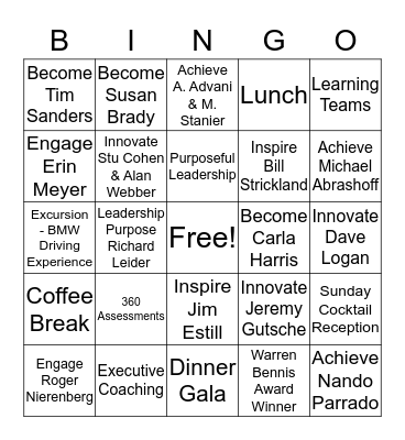 MLDP Bingo Card