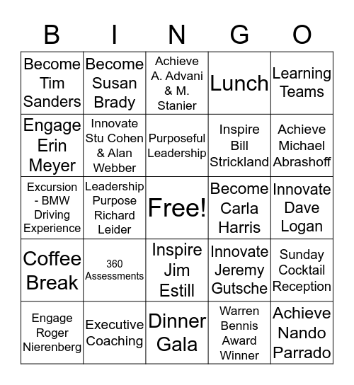 MLDP Bingo Card