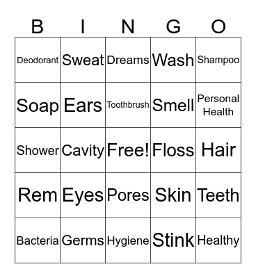 Hygeine Bingo Card