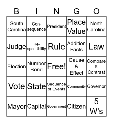 Community Bingo  Bingo Card