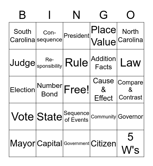 Community Bingo  Bingo Card