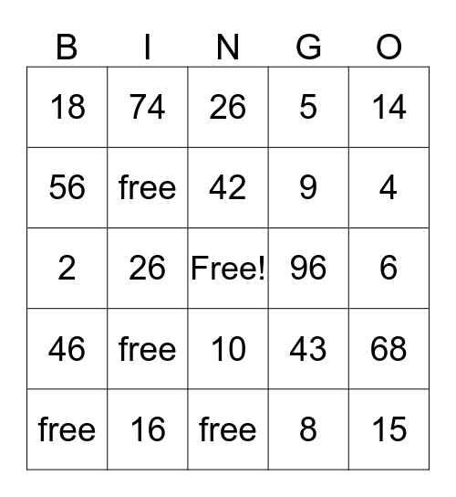 Halloween Bingo Card