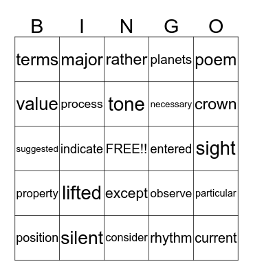 TRICKY WORDS!! Bingo Card