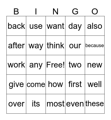 BINGO Card