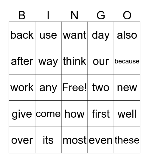 BINGO Card