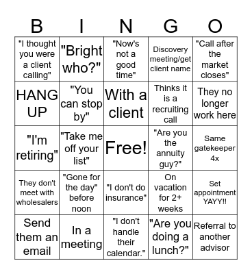 Call Out BINGO  Bingo Card