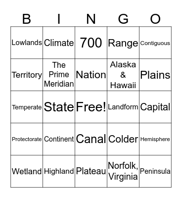 Chapter 1 Review Bingo Card