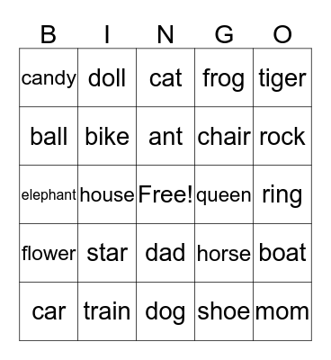 Living and Nonliving Things Bingo Card