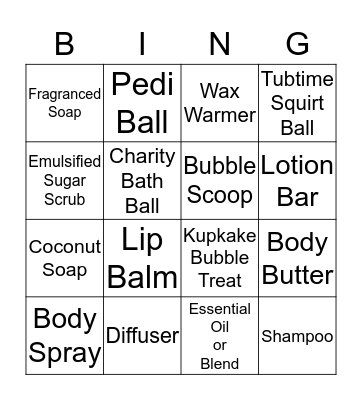 Julie Bean's Bingo  Bingo Card