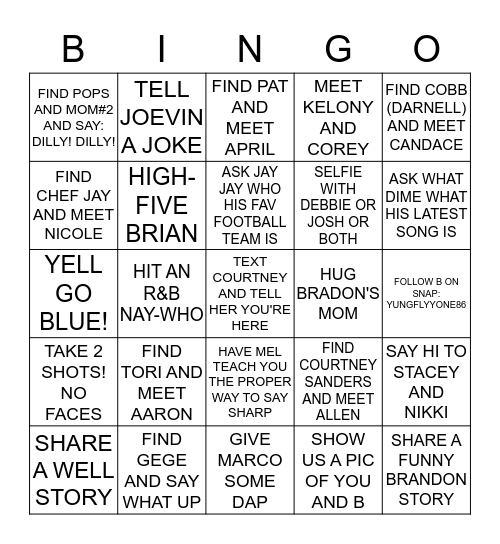 BRANDON ICEBREAKER BINGO Card