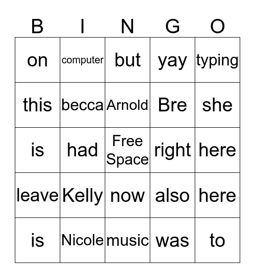 An Evening with Music Alumni Bingo Card