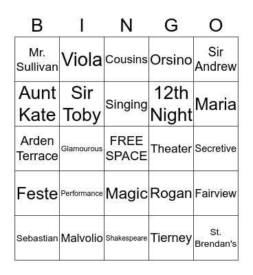 Illyria Bingo Card