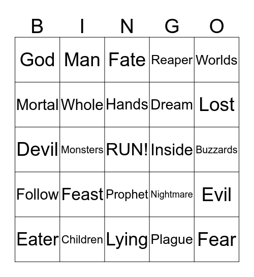 Bray Wyatt Promo  Bingo Card